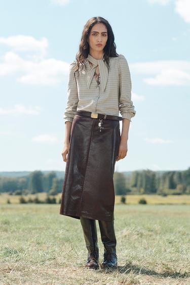 LEATHER BROGUE KNEE-HIGH BOOTS LIMITED EDITION - Brown by Zara