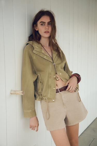 FADED-EFFECT HOODED JACKET - Light khaki by Zara - Image 0