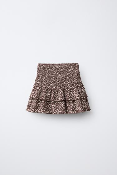ANIMAL PRINT BERMUDA SKORT - Brown by Zara