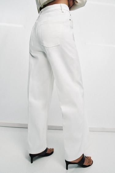 ZW COLLECTION WIDE-LEG HIGH-WAIST JEANS - Oyster-white by Zara