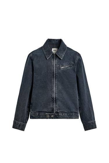 LIMITED EDITION ZIP-UP DENIM JACKET - Midnight blue by Zara