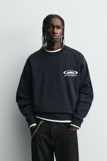 COMBINED PRINT SWEATSHIRT - Blue by Zara