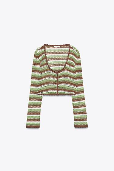 CROCHET JACKET - Oyster-white by Zara
