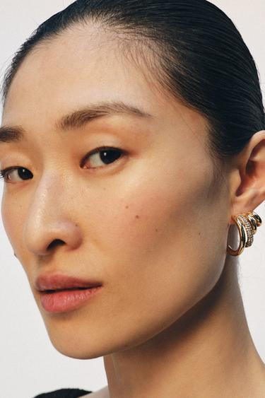 RHINESTONE EAR CUFF EARRINGS - Golden by Zara