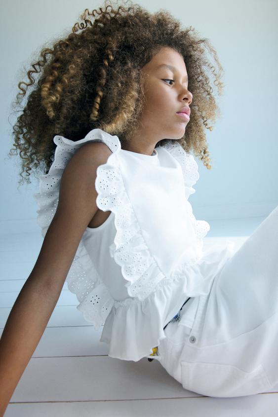 SWISS EMBROIDERY T-SHIRT - White by Zara - Image 0