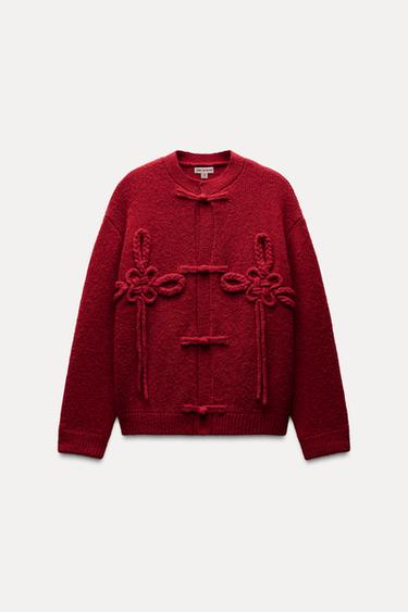 TOGGLE CARDIGAN X AO YES - Red by Zara