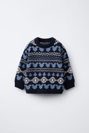 MICKEY MOUSE © DISNEY JACQUARD KNIT SWEATER - Duck blue by Zara