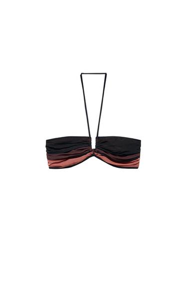 MATCHING TULLE BANDEAU BIKINI TOP - Black by Zara