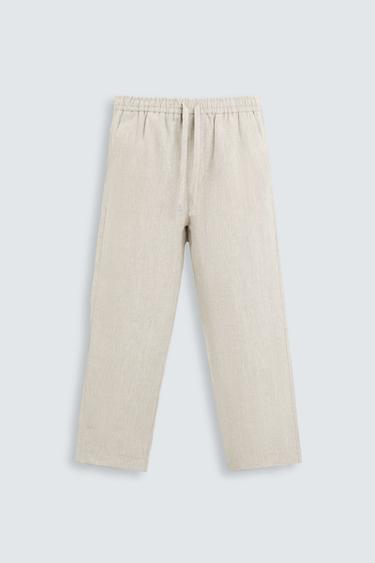 LINEN TROUSERS - Light beige by Zara