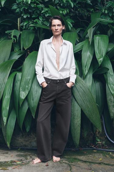 ZW COLLECTION STRAIGHT-LEG MID-RISE JEANS - Grey by Zara - Image 0