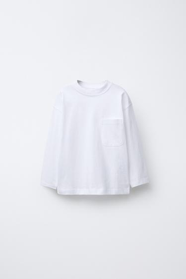 PLAIN T-SHIRT WITH POCKET - White by Zara