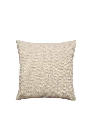 WAFFLE-KNIT CUSHION COVER - Light grey by Zara