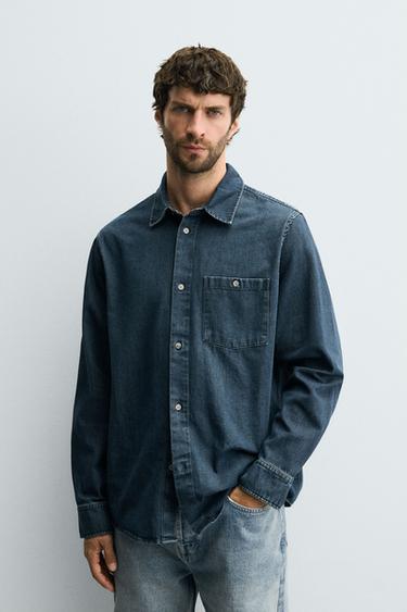 WASHED DENIM SHIRT - Blue by Zara