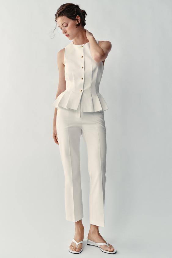 DARTED WAISTCOAT - White by Zara - Image 0