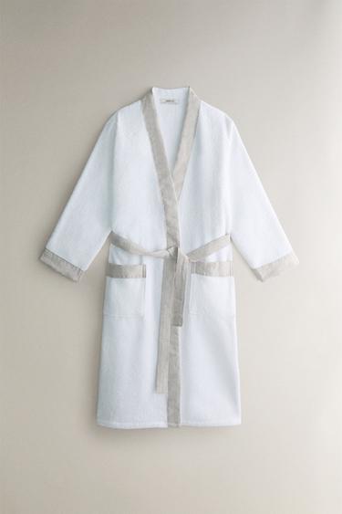 (420 GXM²) COTTON LINEN BATHROBE - Light beige by Zara - Image 0