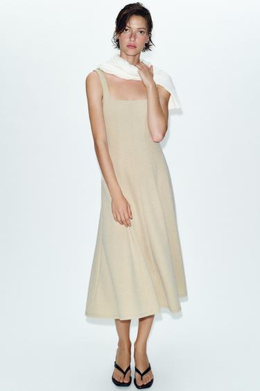STRAPPY MIDI DRESS - Beige marl by Zara