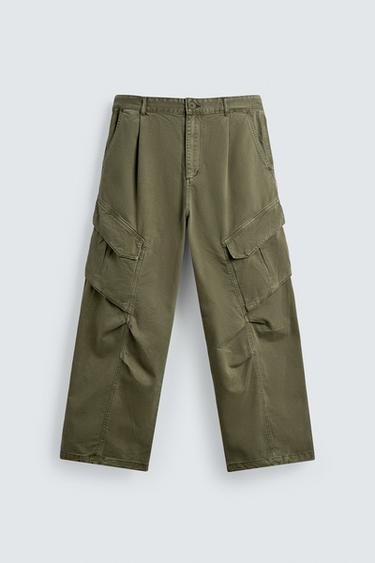 RELAXED FIT CARGO TROUSERS - Khaki by Zara