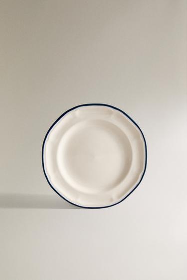 SIDE PLATE WITH CONTRAST RIM - Blue by Zara - Image 0