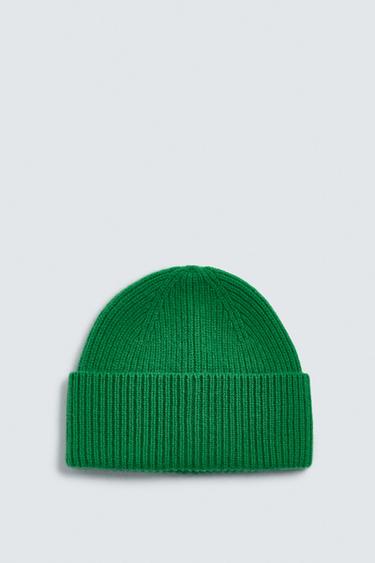 AARON LEVINE X ZARA 100% CASHMERE BEANIE - Green by Zara