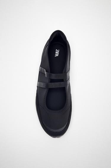 TWO-TONE DOUBLE STRAP BALLERINAS - Black by Zara