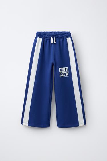 WIDE-LEG TROUSERS WITH SIDE STRIPES - Bluish by Zara