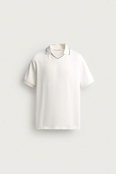 CONTRAST REGULAR FIT POLO SHIRT - Oyster-white by Zara