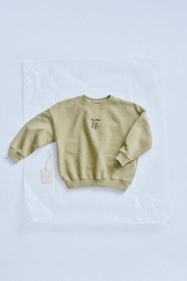 ZARA TIMELESS - EMBROIDERED DETAIL SWEATSHIRT - Green by Zara