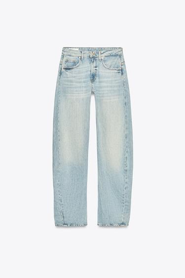 TRF SHIFTED SEAM LOW WAIST JEANS - Light blue by Zara