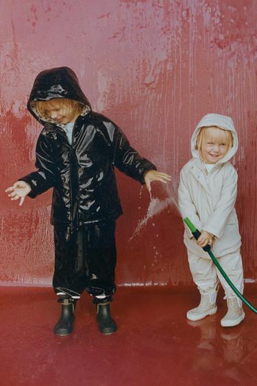 RUBBERISED WATER-REPELLENT RAINCOAT WITH FAUX FUR - Ecru by Zara