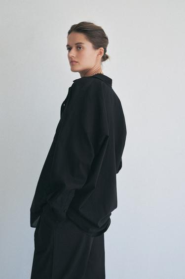 ZW COLLECTION OVERSIZE SHIRT - Black by Zara - Image 0
