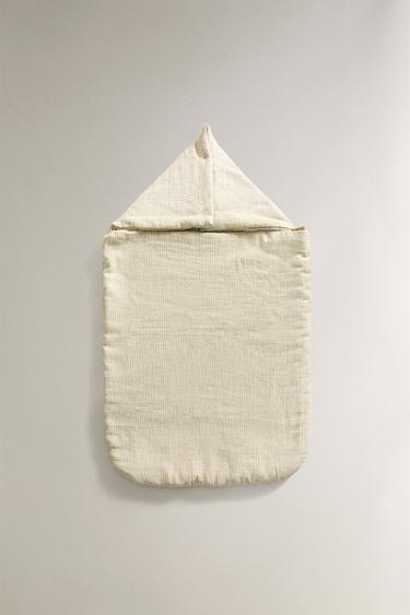 STRIPED MUSLIN CARRYCOT BABY WRAP - Green by Zara