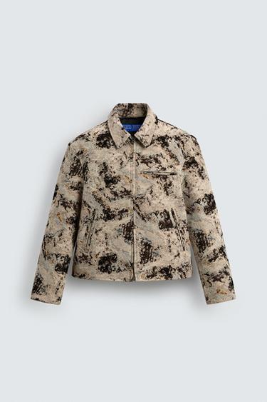 TEXTURED JACQUARD JACKET - Brown / Ecru by Zara