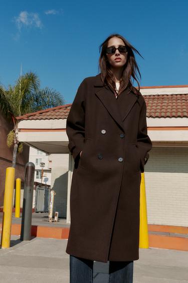 SOFT OVERSIZED COAT - Brown by Zara