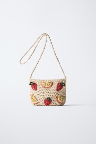 FRUIT CROCHET CROSSBODY BAG - Ecru White by Zara