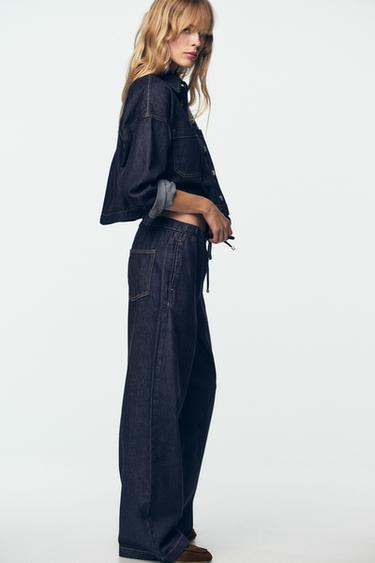 JEANS Z1975 JOGGER WIDE LEG - Blue by Zara