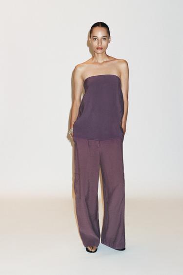 FLOWING CARGO TROUSERS - Lilac by Zara