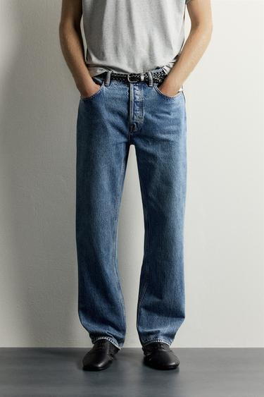 STRAIGHT-LEG JEANS - Mid-blue by Zara