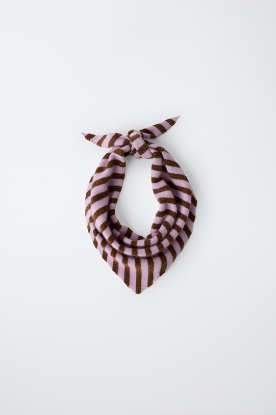 100% CASHMERE STRIPED SCARF - Pink by Zara - Image 0