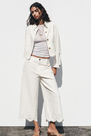 JACKET WITH CUTWORK EMBROIDERY - White by Zara - Image 0