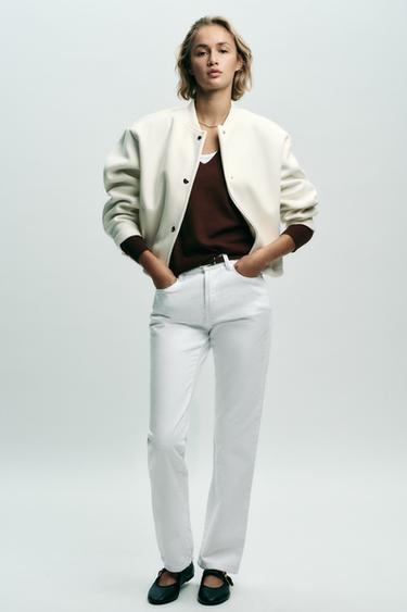 SOFT BOMBER JACKET WITH GOLDEN BUTTONS - Ecru by Zara