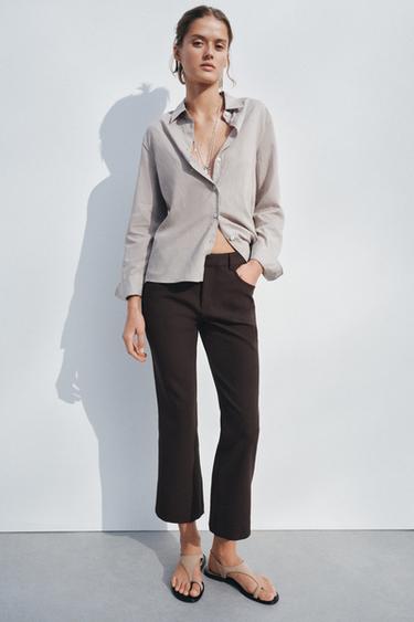 ZW COLLECTION FLARED TROUSERS - Chocolate brown by Zara - Image 0