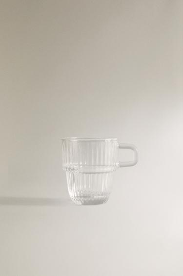 GLASS ESPRESSO CUP WITH RAISED DESIGN -  by Zara - Image 0