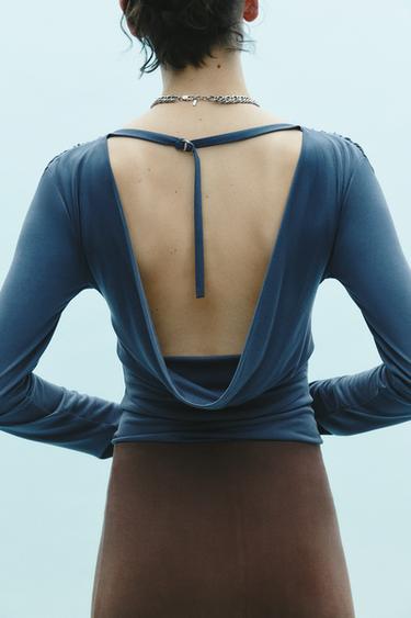 OPEN BACK BODYSUIT - Blue by Zara