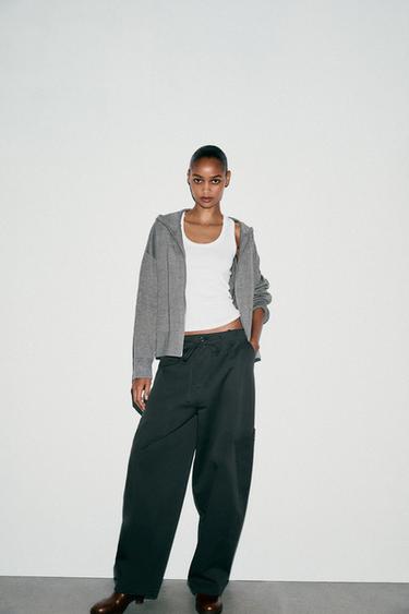 KNITTED HOODIE - Grey by Zara