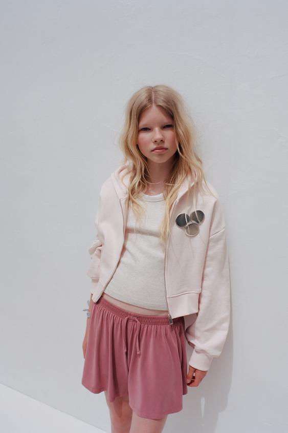 SPORTY FLOWING MODAL BLEND BERMUDA SHORTS - Dusty pink by Zara - Image 0