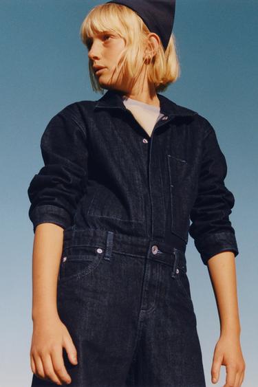 LONG DENIM JUMPSUIT - Blue by Zara