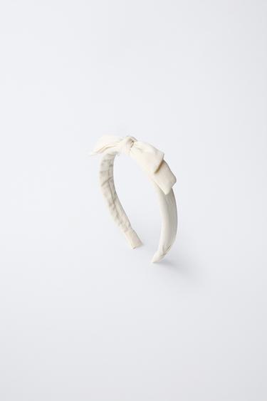 PLAIN BOW HEADBAND - Ecru by Zara