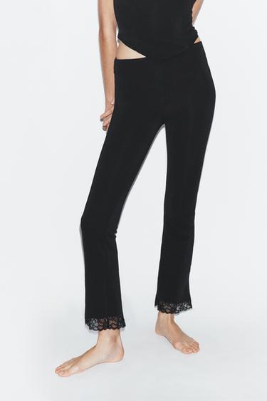STRETCH MINI FLARE TROUSERS - Black by Zara