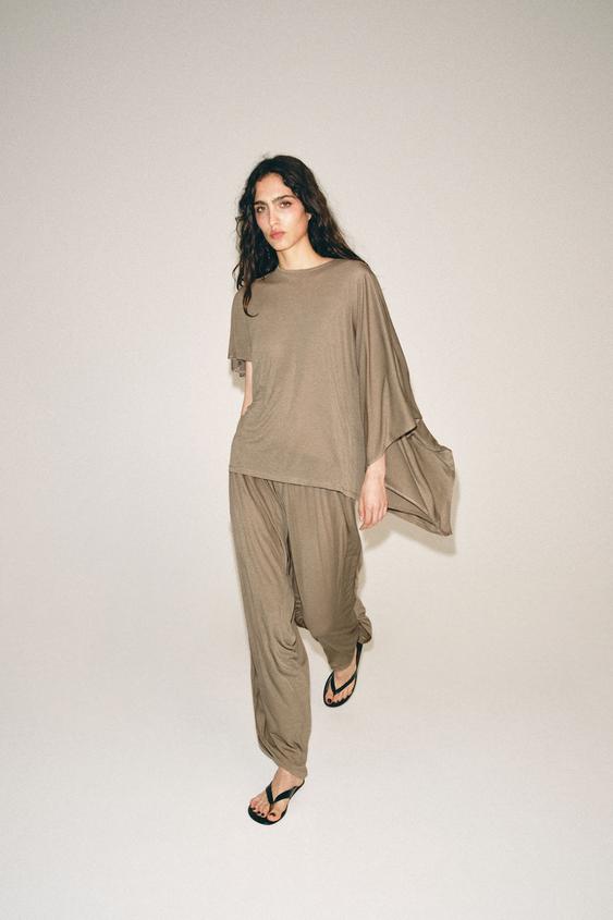 FLUID BAGGY TROUSERS - Sand by Zara - Image 0