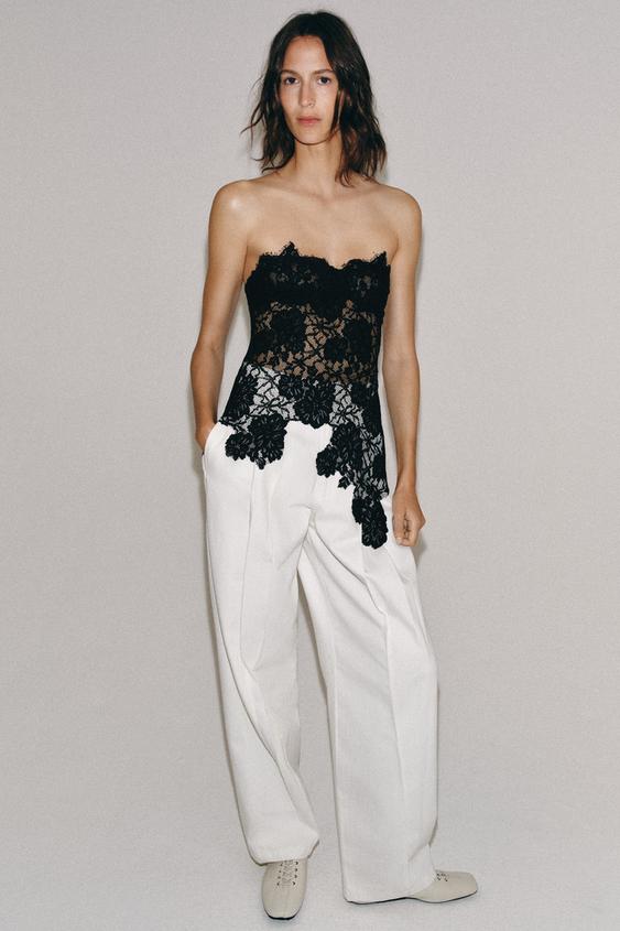 ZW COLLECTION LACE CORSET - Black by Zara - Image 0